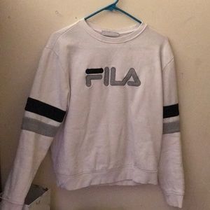 Fila White Large Crew Neck Sweatshirt
